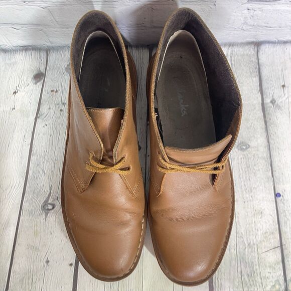 Clarks Bushacre Chukka Boots Women Size 10.5 Brown Lace Tan Leather Preppy Shoes main image 13
